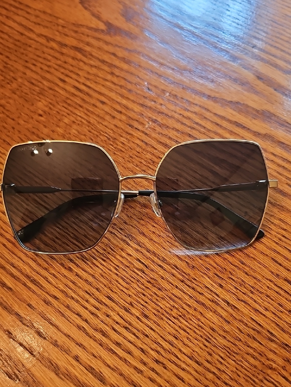 Jimmi Choo Gold Frame Square Sunglasses with Gray Lenses - Women Accessories
